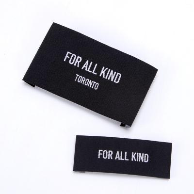 China Sustainable High Density Woven Fabric Garment Labels Lucky Custom Apparel Brand for sale