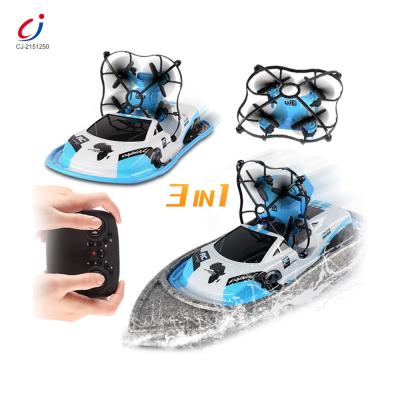 China High Speed ​​RC Model 3 in 1 Sea Boat Land Racing Car Air Flight Drone Good Power rc amphibious boat for sale for sale