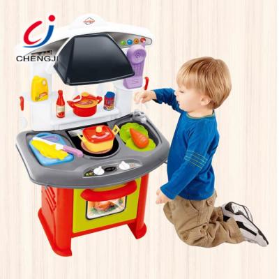 China Popular Plastic Role Play Cook Game Children Love Stove Kitchen Set Toy Plastic Chef for sale