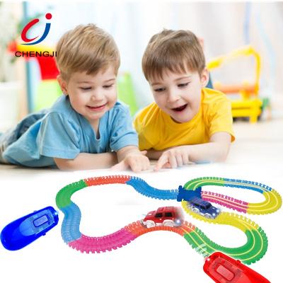 China Slot Toy Hot Selling Electric Racing Igniting Slot Toys Track Luminous Car For Kids for sale