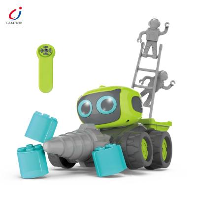 China Toy Kids Construction Team Disassembly DIY Battery Operated RC Diy Infrared Remote Control Dancing Construction Robot for sale