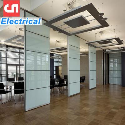 China Modern Motorized Sliding Functional Double Glass Wall Partition Walls Fully Automatic Glazed Electric Walls for sale