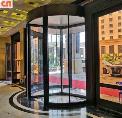 China Heat Insulated 3/4 Wing Automatic Revolving Door Manual Revolving Door Glass Door Entrance Commercial Solution for sale