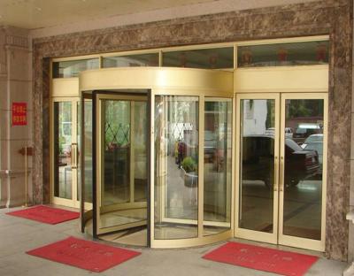 China Heat Insulation Powder Coated 3 Wing Glass Door Manual Revolving Door Automatic Revolving Door for sale