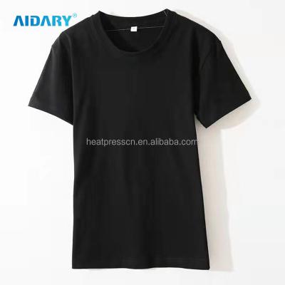 China AIDARY Anti-wrinkle 180G Black Color High Quality 100% Cotton Customized T-Shirt MOQ 1PCS for sale