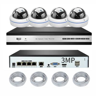 China 3megapixel 4channels motion detection surveillance cctv dvr indoor home security camera system poe for sale