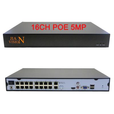 China puertos 16*5MP/4MP/1080P 16 ch 4k channels cameras nvr poe poe dvr network video record in running JA-PN0116 for sale