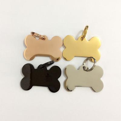 China China Bulk Unisex Gold Plated Stainless Steel Bone Shape Blank Tag Dog for sale