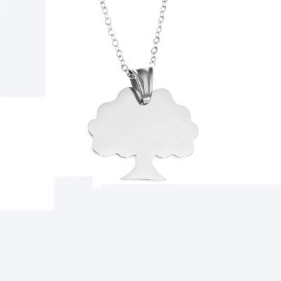 China TRENDY High Polished Custom Engraved Lifetime Pendant Necklace Fashion Stainless Steel Empty Tree for sale