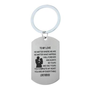 China Durable Personalized Key Chain Men Gift Silver Stainless Steel Custom Shape Engraved Military Key Chain for sale