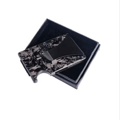 China Fashion id card business card black marble slim wallet RFID blocking money clip rfid wallets aluminum for sale