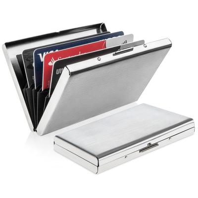 China Wholesale 2022 Credit Card Business Card Holder RFID Blocking Stainless Steel Wallet Metal Women Men Card Holder Wallet for sale