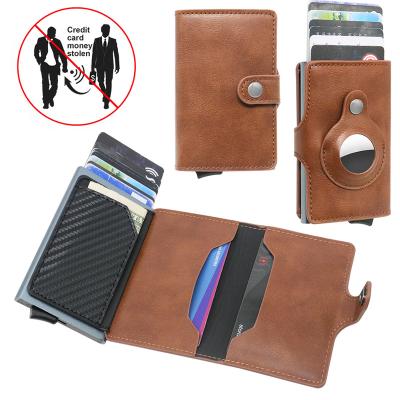 China Normcore/Minimalist Father's Day Pocket RFID Gift Blocking PU Leather Slim Smart Card Holder Wallet with Airtag Holder for sale