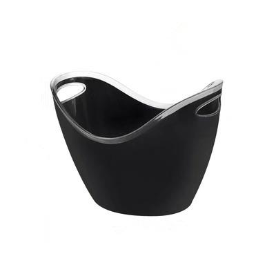 China Viable Factory Cheap Ice Bucket Coustmize Ingot Form PC Black Plastic High Quality Anti-fall Portable Ice Bucket Ice Bucket for sale