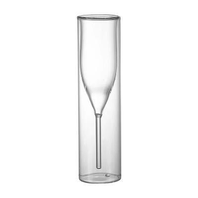 China Nordic Light Luxury Wall Tulip Goblet Champagne Flutes Restaurant Rum Double Wedding Luxes Sherry Goblet Sherry Sparkling Tumbler Red Wine Light Glass Cup for sale