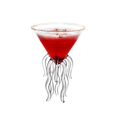 China Professional Smoked Molecular Octopus Champagne Cups Cocktail Glass Nightclub Party Scaleph Jellyfish Muller Martini Wine Glass Cup 3D Molecular Cocktail Glass for Bar for sale