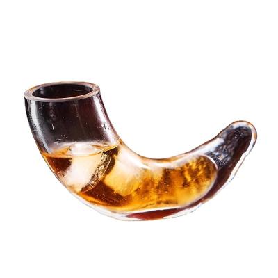 China Style Originality Spanish Glass Spain Style Creative Cocktail Cup Cup Beer Horn Shot Glass Beef Liquor Spirits Vodka Tipsy Wine Glasses for sale