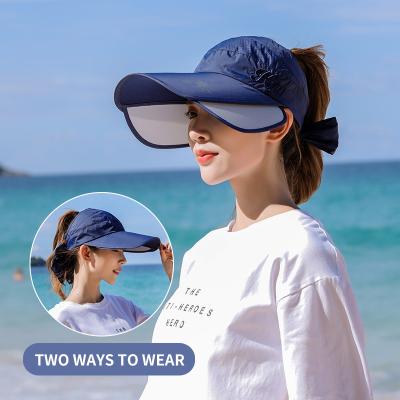 China 2021 Cheap Designer Quick Dry Wide Brim Sun Visor Hat Anti-UV Protective Women Beach Sun Visor Hat for sale