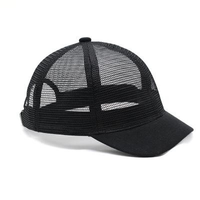 China breathable & Wholesale Mesh Full Mesh Promotional Gift Logo Gutters Short Trucker Hats Waterproof Wholesale Custom Trucker Hat for sale