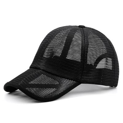 China breathable & Logo Mens Mesh Full Mesh Trucker Black Trucker Hat Customized Waterproof Wholesale Adjustable Hat for sale