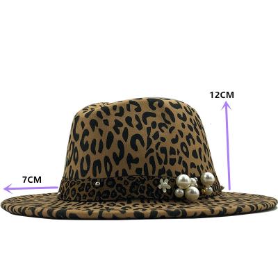 China Factory Price Designer Dobby Leopard Print Fedora Hats Men Fashion Elegant Wide Brim Fedora Hats Women for sale