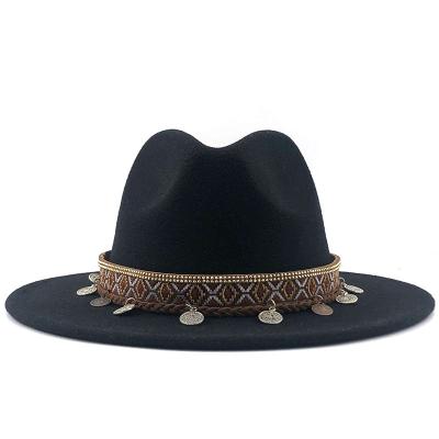 China New Men's Panama Dobby Wide Brim Wide Brim Felted Hat Custom Made Felt Hat Accessories Belt Women New Men's Wide Brim Hat for sale