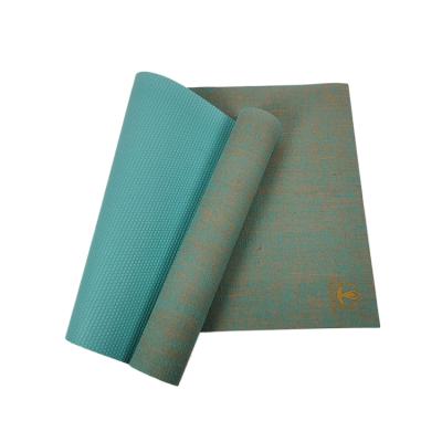 China Wholesale Non-Slip Yoga/Gym/Sports Eco-Friendly PVC Printed Bamboo Jute Yoga Mat With Strap 3-10mm Thick for sale