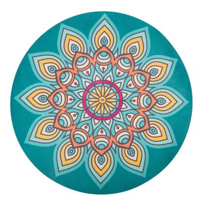 China Custom Printing Yoga / Gym / Sports Suede Microfiber Round Yoga Mat for sale