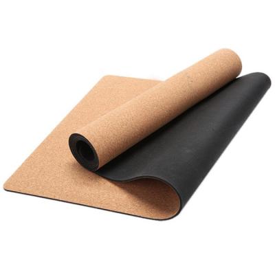 China Natural Fitness Equipment Application Anti Slip Cork Rubber Yoga Mat for sale