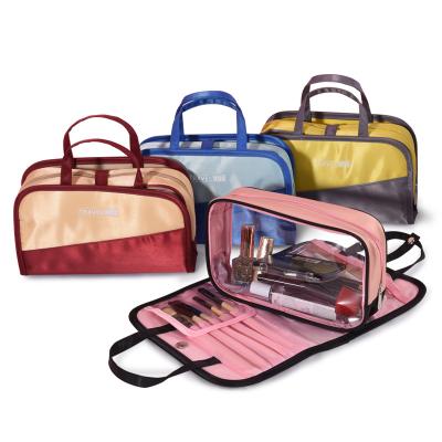 China Fashion BUTRADE Polyester Zipper Cosmetic Bag TPU Portable Clear Cosmetic PVC Transparent Funny Makeup Bag for sale