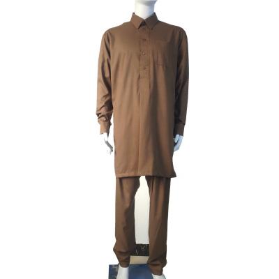 China Other Libyan Thobe Suit with Pants AL-Mumbais brand label  Islamic Clothing Robe Thawb jubbah for sale