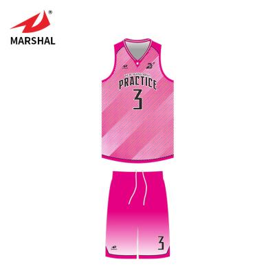 China Antibacterial hot sale style pink basketball tank top basketball shirt top uniforms wear design sublimation basketball tank top for sale