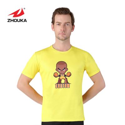 China ZHOUKA Top Sale Sports T-shirt Anti-Shrink Online Football Use Quick Dry Logo Wholesale Custom Tshirts Men's T-shirt Men's T-shirts for sale