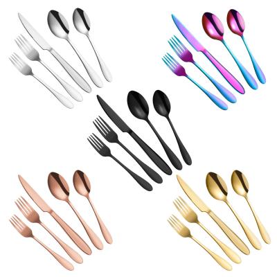 China 20pcs Sustainable Knife and Fork Spoon Dinnerware Set Stainless Steel Flatware Set Mirror Silverware Knife Fork Spoon Dinnerware Flatware Sets for sale