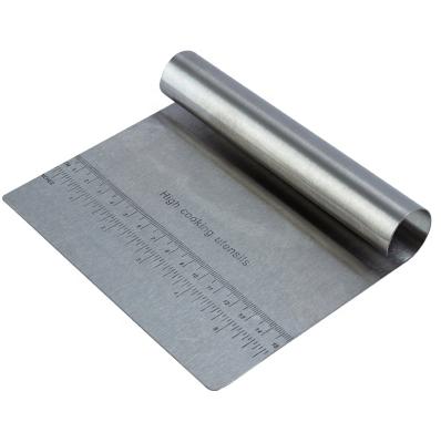 China Sustainable Hot Sale Pastry Mixer Dough Scraper Stainless Steel Cleaver For Kitchen Baking Tools for sale