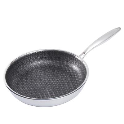 China Hot Sale Contemporary Stainless Steel Pan Nonstick Fry Pan Bottom Frying Induction Cooking Pan for sale