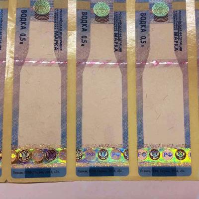 China Papel de seguridad de sello de impuestos de cigarrillos anti-falsificación holográfico personalizado en venta