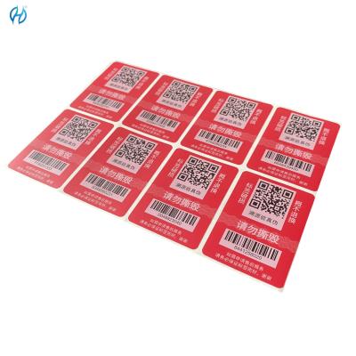 Cina Origine QR Code Label Roll Die Cut Risistenza agli graffi Disegno personalizzato in vendita