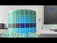 Security Tax Stamp Duty Adhesive Anti Counterfeit Customized