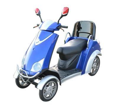 China Comfortabele 4 wielen scooters blauwe batterij bediende scooter max. snelheid 10km/h Te koop