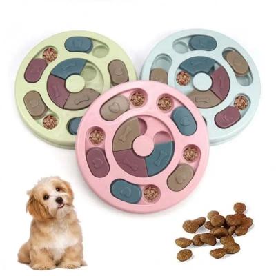 China Viable Hot Selling Plastic Turntable Pet Feeder Toys Interactive Cat Food Dispenser Pet Leakage Dog Food Toy for sale