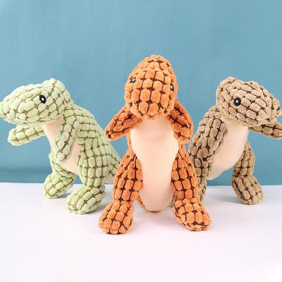 China 2023 Viable Wholesale Custom Eco Friendly Dinosaur Plush Cartoon Dog Pet Squeak Resistant Toys for sale