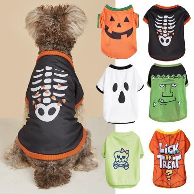 China Wholesale Viable New Style Spring and Autumn Cartoon Pattern Clothes Dog Cat Teddy Puppy Custom T-Shirt Halloween Costume for sale