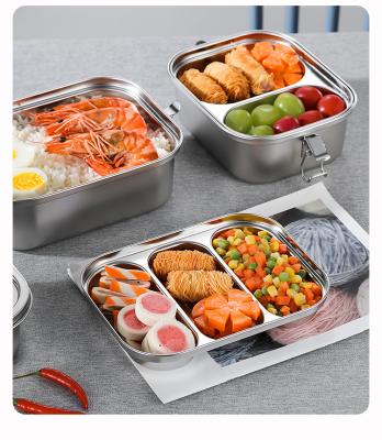 China American 304 Stainless Steel Food Storage Container Metal Lunch Box 800ml Silicone Bento Lunch Box Airtight Ring FH-000 for sale