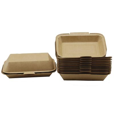 China Waterproof Disposable Custom Printed Kraft Paper Lunch Food Paper Box For Salad for sale