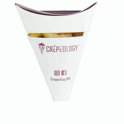 China Disposable French Fries Container Use And Cup Type French Fries Paper Cone / Popcorn Paper / Paper Bucket for sale