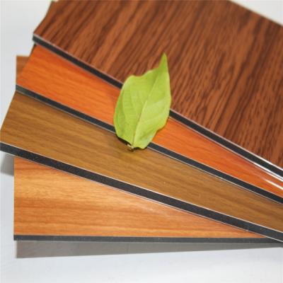 China Decorative Wood Grain PVDF Material Wood Cladding Aluminum Composite Panel For Exterior Wall Cladding à venda