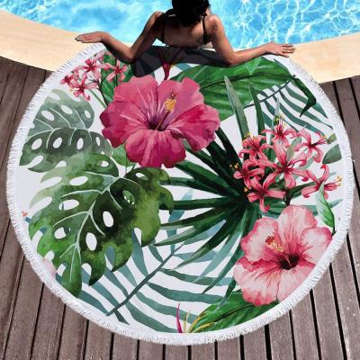 China PE Cotton Round Beach Throw Towel Tapestry Yoga Mat Tassels Circle Beach Blanket for sale