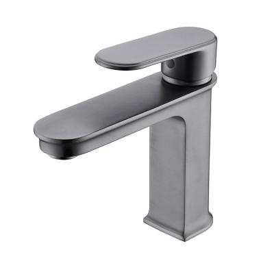 China Moden Factory Sale Brass Body Single Handle Platform Mounted Bathroom Toilet Gray Modern Color Basin Faucet for sale