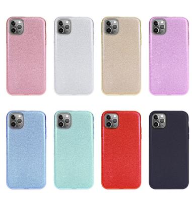 China Bling Bling Glitter Glitter Mobile Phone Case For iPhone 12 11 pro XS XR Max 7 8 plus Se Shockproof PC TPU Back Cover for sale